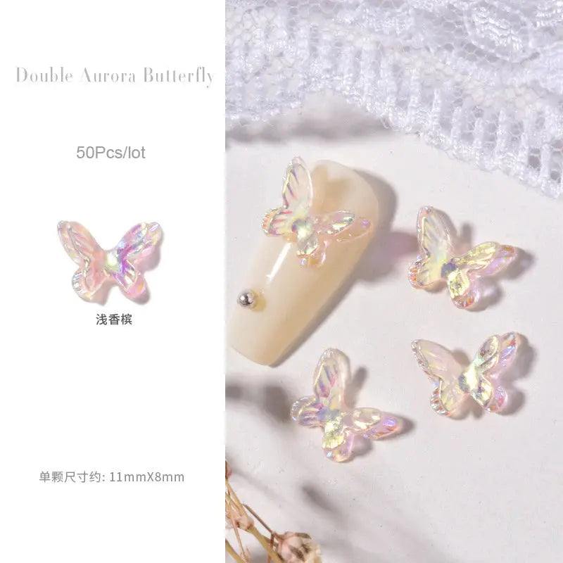 1 Bag Random Luxury Nail Art Dangle Jewelry, Mixed Style Nail Charms, Rhinestones 3D, 50 Pieces - SWEET T 52