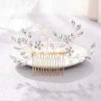 Silver/Gold/Pearl/Rhinestone Hair Accessories, Crystal Bridal Headdress/Hair Combs for Women & Girls-hair accessories-SWEET T 52