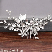 Wedding Hair Combs Bridal Hair Accessories For Women Hair Jewelry Silver Color Pearl Rhinestone Head Jewelry Women Accessories-hair accessories-SWEET T 52