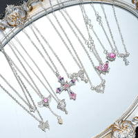 Zircon Pendant Necklace Set, 9 Pieces