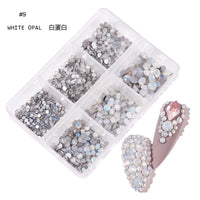 12Gird Box Multi Size AB/Colorful Non-Hotfix Rhinestones Flatback Crystal Diamond Gems 3D Glitter Nail Art Luxurious Decorations SWEET T 52