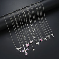 Zircon Pendant Necklace Set, 9 Pieces