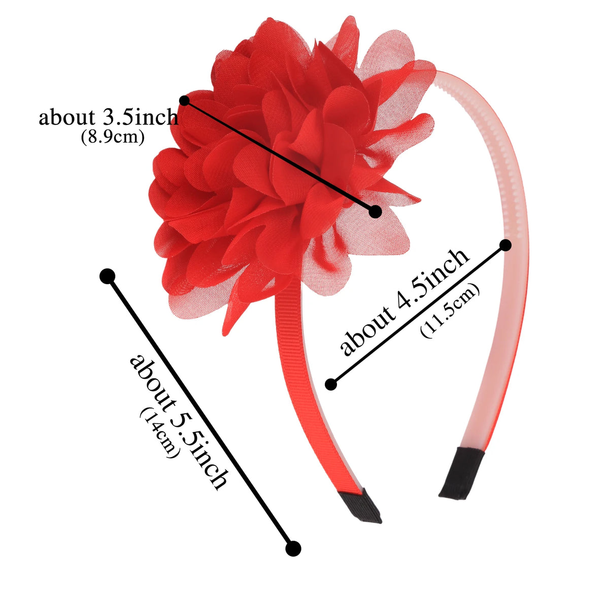 1PC Chiffon Flower Headbands for Kids/Girls. Plastic Teeth Hairbands, Floral Headbands for Children, Girls Fashion Hair Aceessories
