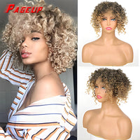 Short Synthetic Wigs for Women - Curly Topper for Women. 3 Clips, Short Toupee Hairpieces to Cover Thin Hair