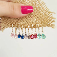 Gold Color Cute Water Drop Earrings For Women & Girls - Zircon Piercing Huggies/Hoop Dangle Earrings-earrings-SWEET T 52