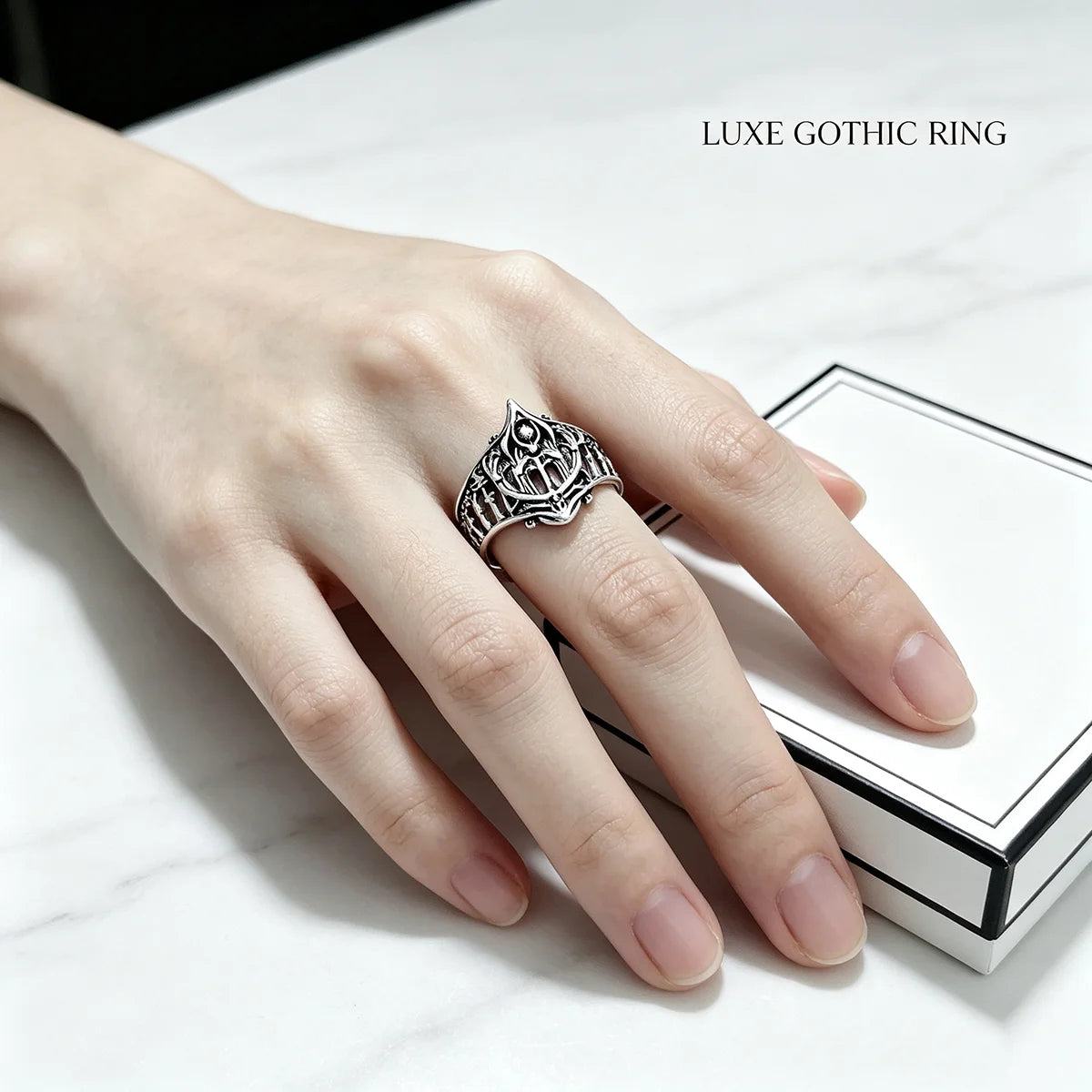 Men's Openwork Gothic Band Ring