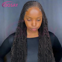 Wear & Go Glueless Synthetic Boho Box, Full Lace Front, Braided Wig for Women. Curly Hair Bohemian Goddess Locs Braided Wig