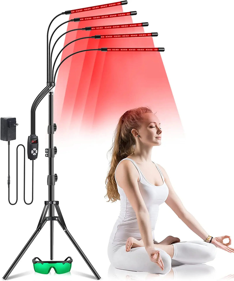 4/5 Head Red Light Therapy with Stand to Promote Metabolism, Weight Loss, Wrinkles, Anti-Aging and Other Bodily Functions