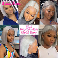 Silver Grey Bob Wig — 13x6 HD Lace Front, Vietnamese Human Hair, Ships from USA