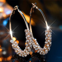 Charming Small Rainbow Round Zircon Stone Hoop Earrings - Fashion Gold Color Wedding Jewelry for Women