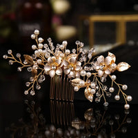 Luxury Crystal Pearl Flower Hair Comb/Headband/Tiara For Women & Girls - Bridal Wedding Hair Accessories/Hair Jewelry-hair accessories-SWEET T 52