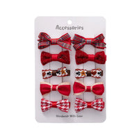 10Pcs/Lot Christmas Baby Girl Hair Clip Ribbons. Santa Claus/Gift Socks/Under Tree Hair Bows