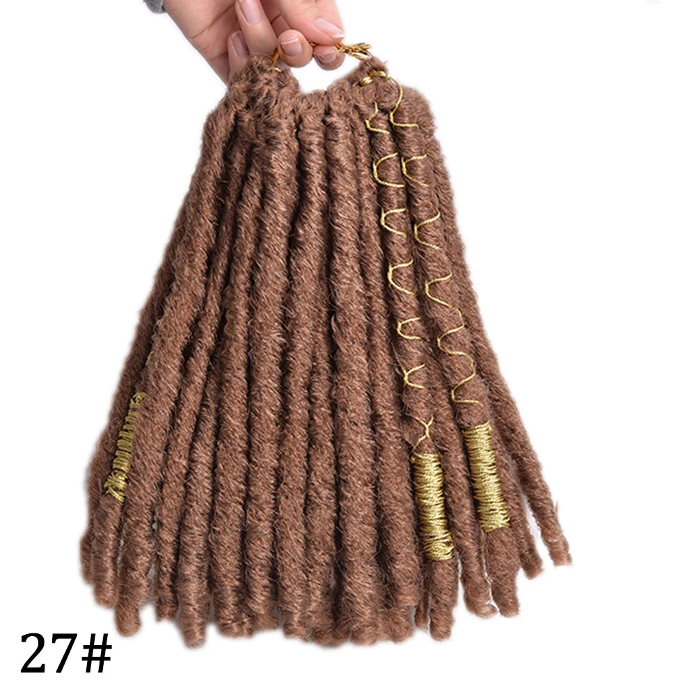 Faux Locks Crochet Hair Natural Hair Extensions Synthetic Crochet Braiding Hair Dreadlocks with Colored Line Short Hair Bundles SWEET T 52