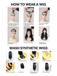 Short Hair Wigs for Women - Synthetic Ombre Red Wig, Pixie Cut with Bangs