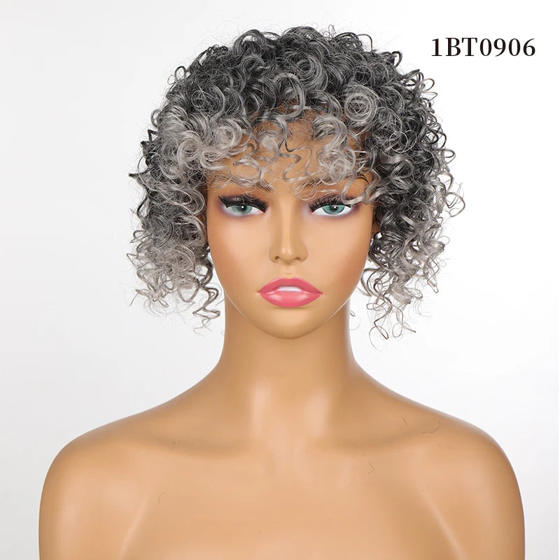 Short Synthetic Wigs for Women - Curly Topper for Women. 3 Clips, Short Toupee Hairpieces to Cover Thin Hair