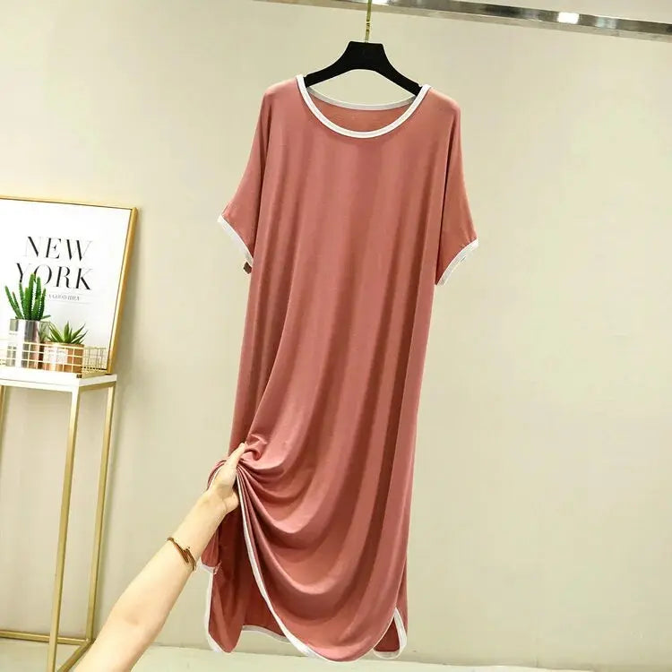 Soft Sleepwear For Women & Girls -  Plus Size, Short Sleeve, Loose Casual Homewear/Nightdress