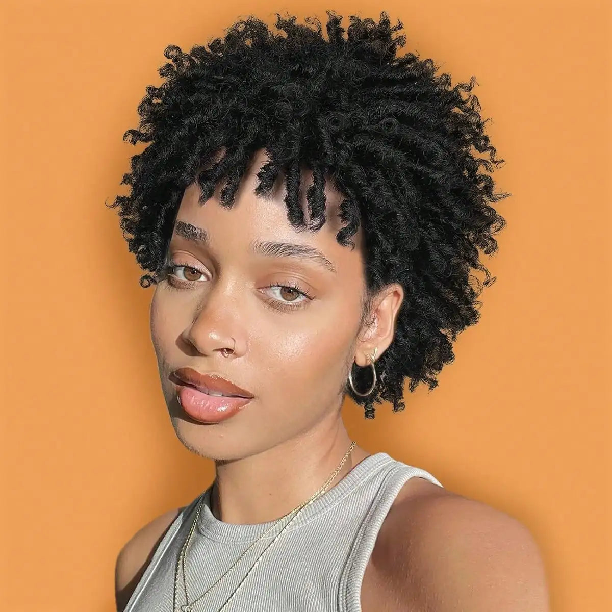 Short synthetic Wig for Black Women and Men Afro Faux Dreads Wig Heat Resistant Short Braided Wigs for Black Women Sweet T 52