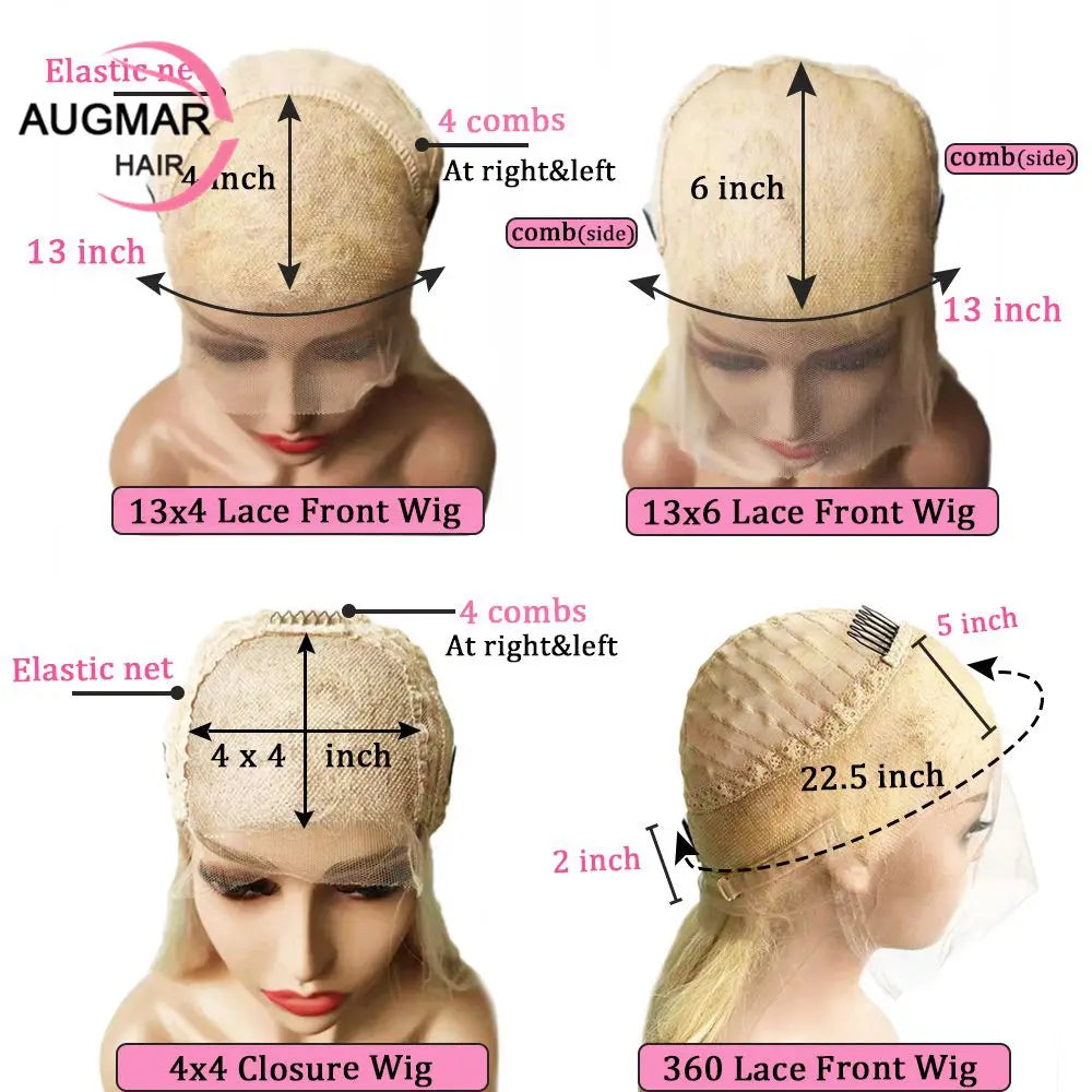 13x4 Short Bob Wig with Highlights, Human Hair. 13x6 HD Lace Frontal Wig, 360 Straight Lace Front Wig for Women