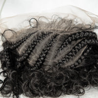 Cornrow Synthetic Braided Wigs 13*6 Lace Front Wig  Knotless Box Braided Wig Partition Design with Curly Hair for African Women Sweet T 52