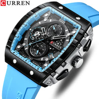 Sports Watch for Men - Fashion Waterproof Quartz Wristwatch with Auto Date, Yellow Silicone Strap, Luminous