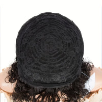 Brown/Black/Burgundy Pixie Cut Wigs, Short Straight Layered Human Hair Wigs for Women