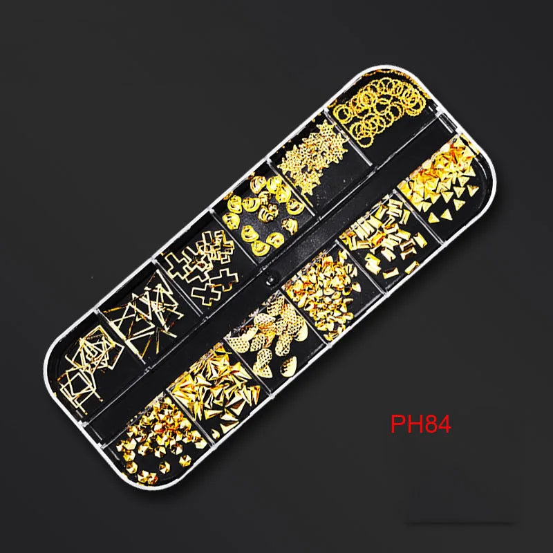 12Gird Box Multi Size AB/Colorful Non-Hotfix Rhinestones Flatback Crystal Diamond Gems 3D Glitter Nail Art Luxurious Decorations SWEET T 52