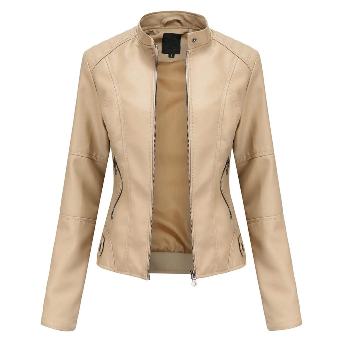 Women's Faux Leather Zip Jacket