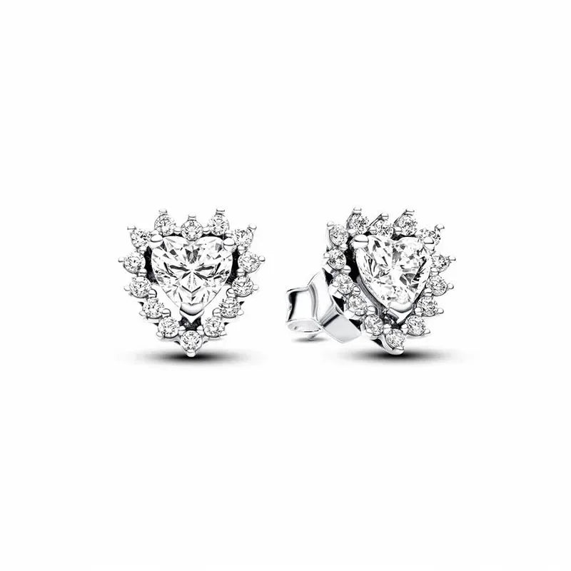 Light luxury Women's Jewelry, 925 Sterling Silver Classic Heart-shaped Series Bracelet/Necklace Set