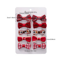 10Pcs/Lot Christmas Baby Girl Hair Clip Ribbons. Santa Claus/Gift Socks/Under Tree Hair Bows