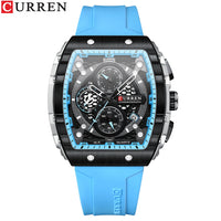 Sports Watch for Men - Fashion Waterproof Quartz Wristwatch with Auto Date, Yellow Silicone Strap, Luminous