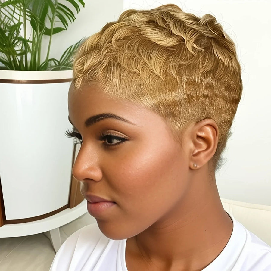 Short Bob Wigs, 100% Human Hair, Pixie Cut Wigs for  Women. Full Machine Made, 2 Colors - Party & Daily Wear Sweet T 52