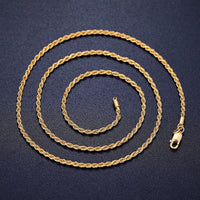2.5 mm Rope Chain Necklace, Marked 925 Sterling Silver