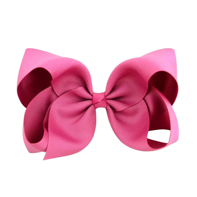 6 Inch Big Grosgrain Ribbon, Solid Color, Hair Bows with Clips. Boutique Headwear Accessories  for Kids