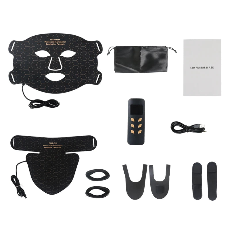 LED Photon Beauty Infrared Mask Instrument, USB Electronic Mask for Rejuvenation, Lighten Fine Lines, Brighten Skin Tone & Repair Skin