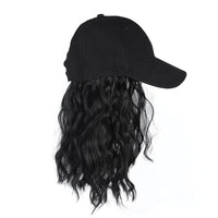 LUPU Synthetic Hat Wig for Women Wig Cap with Curly Hair Extensions Hat with Hair Wave Adjustable Baseball Hat Wigs Sweet T 52