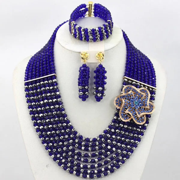 African Beads Jewelry Set Nigerian Wedding African Beads Jewelry Set Crystal African Jewelry Sets  ABJ176