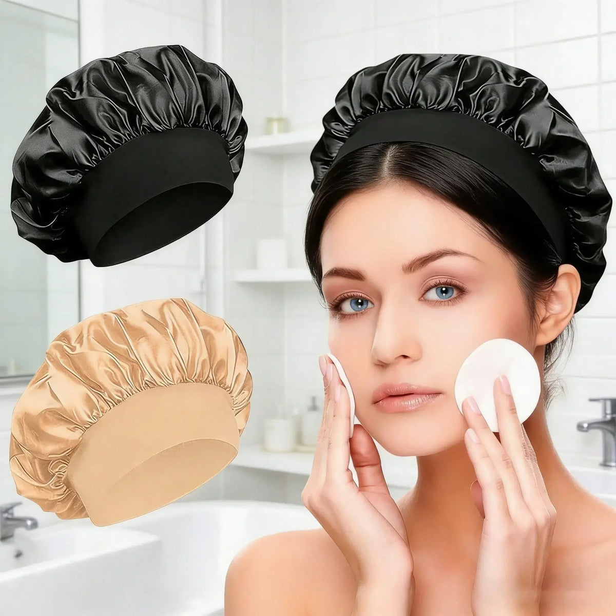Satin Sleep Cap, Loose Elastic Fit