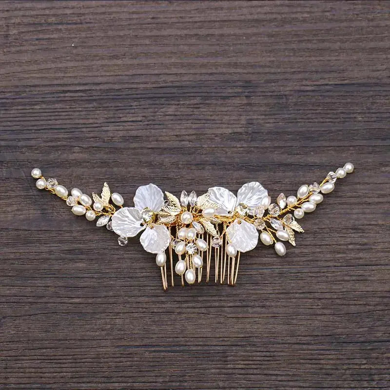 Silver/Gold/Pearl/Rhinestone Hair Accessories, Crystal Bridal Headdress/Hair Combs for Women & Girls-hair accessories-SWEET T 52