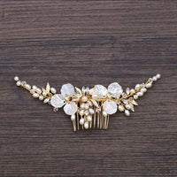 Silver/Gold/Pearl/Rhinestone Hair Accessories, Crystal Bridal Headdress/Hair Combs for Women & Girls-hair accessories-SWEET T 52