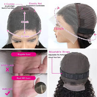 Short Bob 250% Density Kinky Straight 13x4 HD Lace Front Human Hair Wigs Women Brazilian Glueless Lace Frontal Wigs Coarse Yaki Sweet T 52