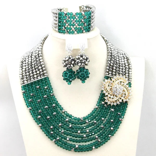 African Beads Jewelry Set Nigerian Wedding African Beads Jewelry Set Crystal African Jewelry Sets  ABJ176