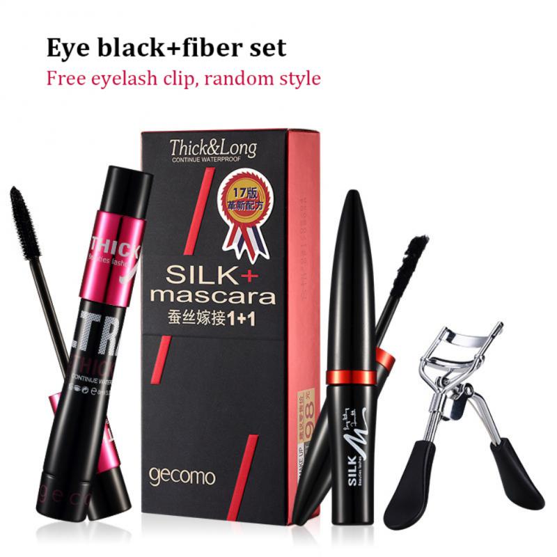 2 in 1 Waterproof Mascara - 4D Silk Fiber Eyelash Lengthening, Natural Eye Lashes for Women and Girls
