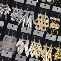 10 Pair/Lot Fashion Shiny Trendy Geometric Pendant Hook Earrings for Women. Star/Heart/Mixed Styles Dangle Jewelry