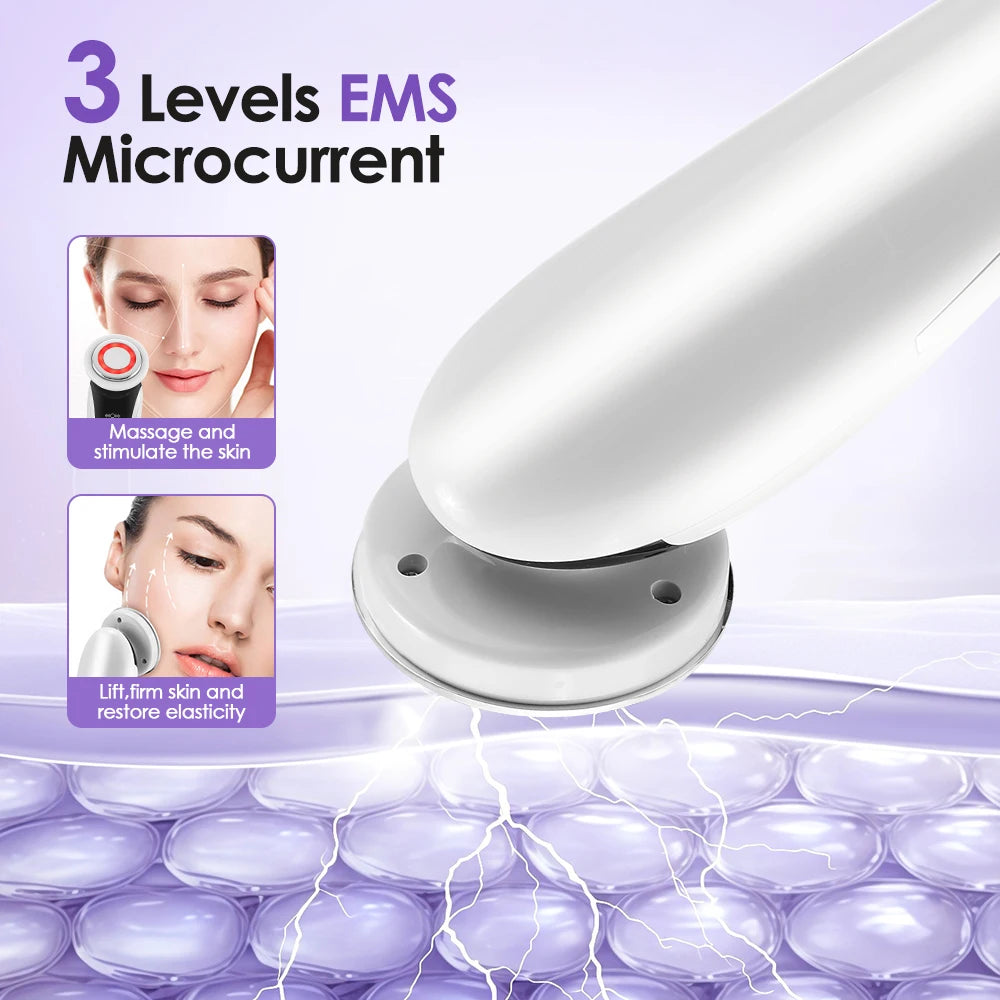 7 in 1 EMS Facial Massager - LED Light therapy, Sonic Ion Vibration Skin Tightening, Face Lifting, Anti Wrinkle Beauty Device