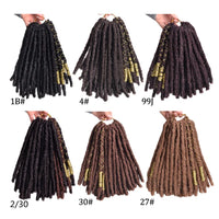 Faux Locks Crochet Hair Natural Hair Extensions Synthetic Crochet Braiding Hair Dreadlocks with Colored Line Short Hair Bundles SWEET T 52
