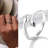 925 Sterling Silver Open Adjustable Rings for Women & Girls. Wedding, Engagement, Anniversary or Gift Rings-ring-SWEET T 52