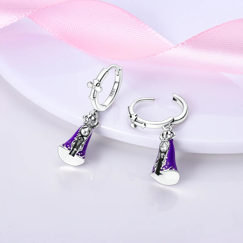 925 Sterling Silver Sparkling Heart/Star/Moon Feather Fashion. Colorful Earrings, Hoop Jewelry for Women & Girls