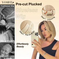 LUX VOGUE Dusk Sand Gold Balayage Color 100% Human Hair Wig Layer 260% Density Salon Quality 13x6 Upgrade Nude Color Lace Wig Sweet T 52