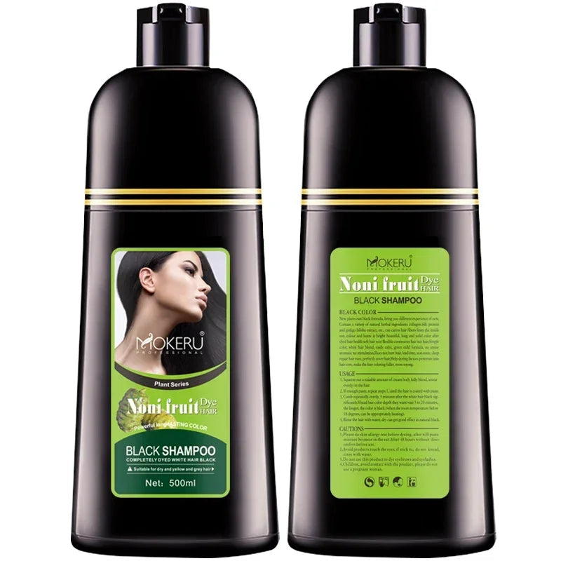 Organic Natural Fast color Hair Dye, Noni Plant Essence Hair Shampoo to Cover Gray/White Hair