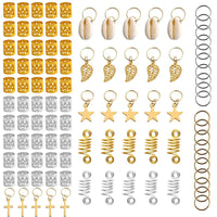 60-170pcs Metal African Hair Rings, Beads, Cuffs, Tubes, Charms for Hair Braids for Women & Men/Boys & Girls-hair accessories-SWEET T 52